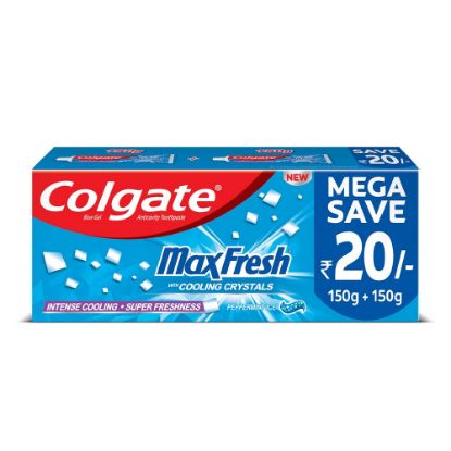 Picture of Colgate Max Fresh Peppermint Ice Blue Gel Toothpaste 150gm (pack of 2)