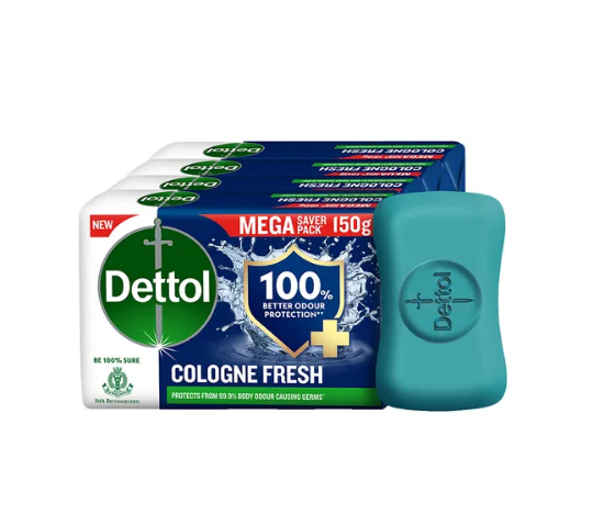 Picture of Dettol Cologne Fresh Bathing Soap 150gm ( Pack of 4 ) 