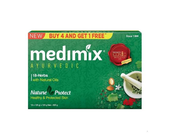 Picture of Medimix Ayurvedic 18-Herbs with Natural Oils Soap 125g (Buy 4 Get 1 Free)