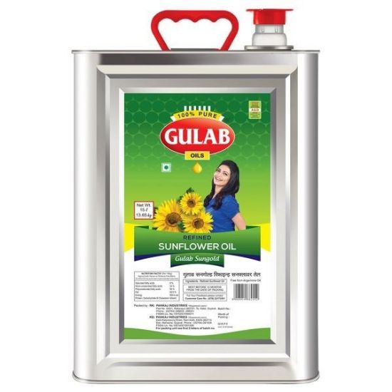 Picture of Gulab Refined Sunflower Oil 15 L (Tin)