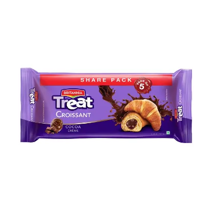 Picture of Britannia Treat Cocoa Creme Croissant Biscuit 5X45gm