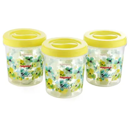 Picture of Nayasa Store In Deluxe 24 Yellow Plastic Container Set 3pc