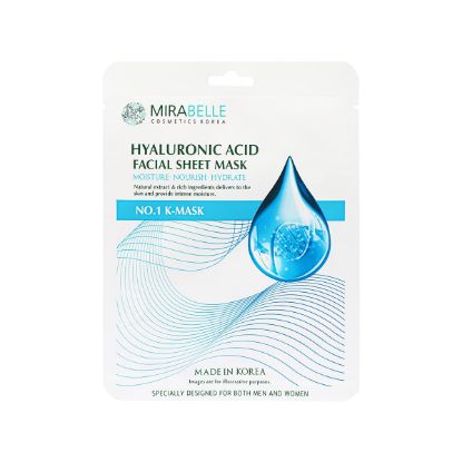 Picture of Mirabelle Cosmetics Korea Hyaluronic Acid Facial Sheet Mask 25ml