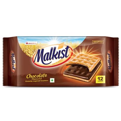 Picture of Malkist Chocolate Flavoured Crunchy Layered Crackers Biscuits 144gm