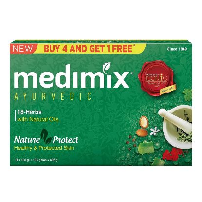 Picture of Medimix Ayurvedic Classic 18 Herbs Bathing Soap 4X125g+2X75g Free