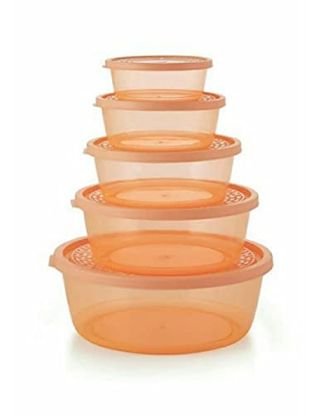 Picture of Nakpda Plastic Food Container Set - 5 Pieces ( 3300ml, 1800ml, 1000ml, 600ml, 300ml )