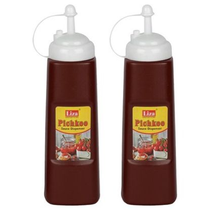 Picture of Liza Assorted Colour Plastic Pichkoo Big Sauce Bottle 540+540 ml (Set of 2)