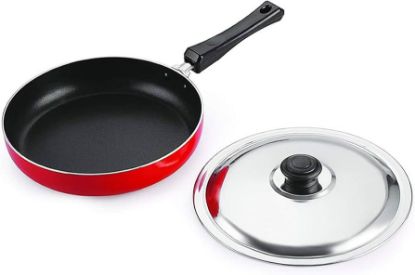 Picture of Nirlon Non-Stick Frying Pan with Stainless Steel Lid 1.6Ltr