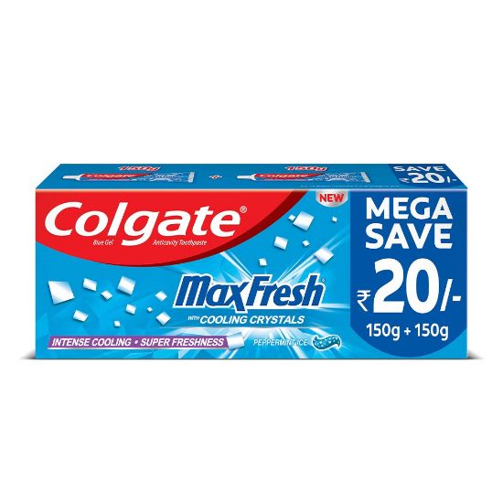 Picture of Colgate Max Fresh Peppermint Ice Blue Gel Toothpaste 150gm (pack of 2)