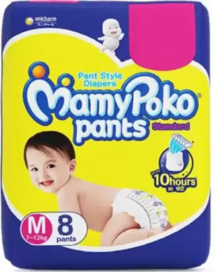 Picture of MamyPoko Pants Standard Baby Diapers -M 8pc  (7~12kg )