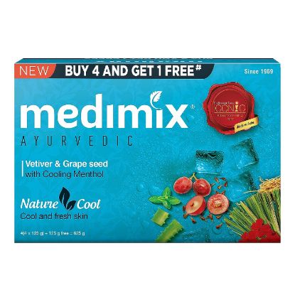 Picture of Medimix Ayurvedic Nature Cool Soap 125 g (Buy 4 Get 1 Free)