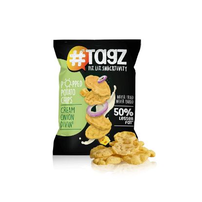 Picture of Tagz Popped Potato Chips - Cream Onion Divin 30gm
