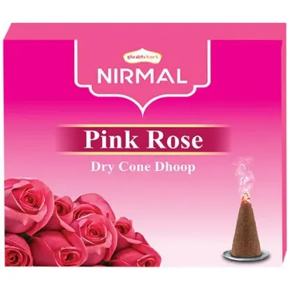 Picture of Shubhkart Nirmal - Dry Cone Dhoop, Pink Rose, 10 pcs