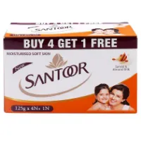 Picture of Santoor Sandal & Almond Milk Soap 125 g (Buy 4 Get 1 Free)