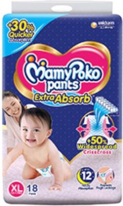 Picture of Mamypoko Cotton Diaper Pants With Extra Absorb Xl (Pack Of 18)