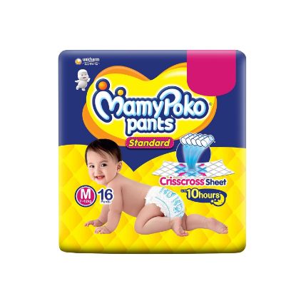 Picture of MamyPoko Pants Standard Diapers Medium (M) 16 Count ( 7-12 kg)