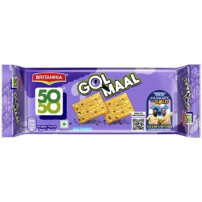 Picture of Britannia 50-50 Gol Maal Biscuit 110 gm
