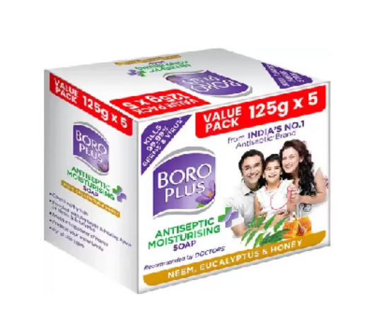 Picture of BoroPlus Antiseptic & Moisturising Soap with Neem Eucalyptus & Honey 125gm ( pack of 5)