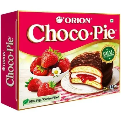 Picture of Orion Real Strawberry Centre Filled Choco-Pie 28gm*12pcks