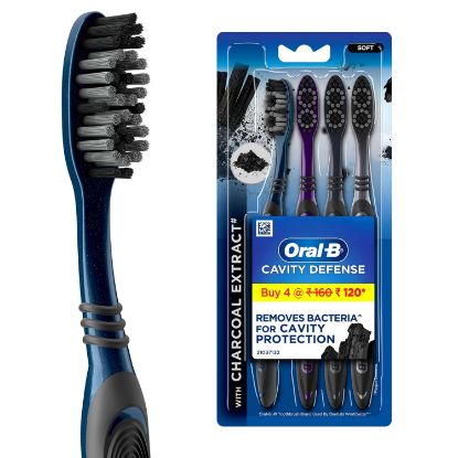 Picture of Oral-B Charcoal Cavity Defense Medium ToothBrush 4N