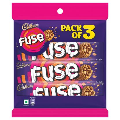 Picture of Cadbury Fuse Peanut & Caramel Filled Chocolate Bar Kitted Pack, 129 g