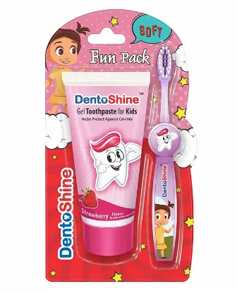 Picture of Dentoshine Fun Pack Strawberry Toothpaste (Pack of 1)