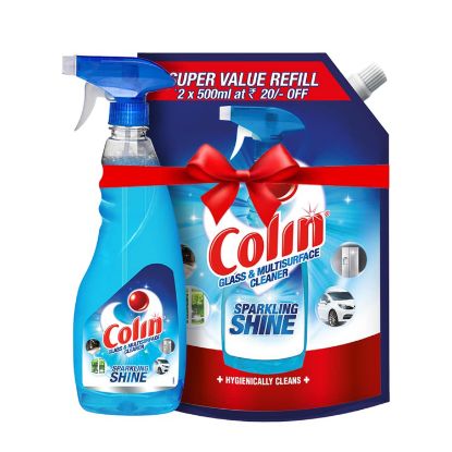Picture of Colin 1 Litre Refill + 500ml Spray, Glass and Surface Cleaner Liquid