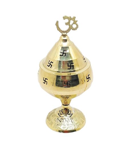 Picture of Brass OM Swastik Goblet, Akhand Diya