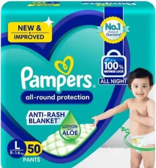 Picture of Pampers Large Size Baby Diapers 50 Peace Size L