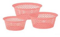 Picture of Polyset Dezire Plastic Multicolor Round Basket Set Of 3Pcs 