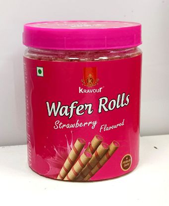 Picture of Kravour Waffer Rolls Straweberry Flavoured 250g