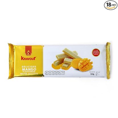 Picture of Kravour Delicious Mango Flavoured Wafer biscuits 100gm